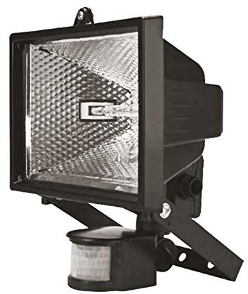 Garden Mile® Projecteur halogène 400 W avec détecteur de mouvement PIR | Lumière de sécurité automatique d'extérieur étanche réglable avec tête pivotante avec angle de 180 degrés (1)