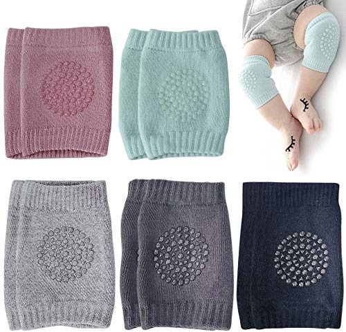CENRONG Rodilleras Bebe，5Pares Antideslizantes rodilleras bebe Protectores de rodilla de niños Calentador de piernas elástico para bebé，para Bebé 0 a 24 meses