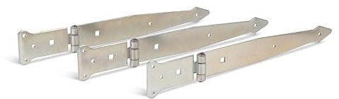 Alberts 315337 Werfgehänge | mit vernietetem Stift | galvanisch verzinkt, dickschichtpassiviert | Band 300 x 45 mm | Scharnier 101 x 63 mm | 3er Set