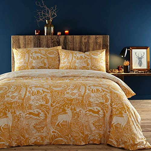 furn. Winter Woods Duvet Cover Set, Ochre, 230 x 220 cm