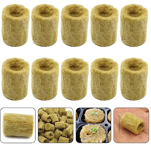 50 Stück Rockwool Cube, Steinwolle Anzucht Hydroponic Sämling Steinwolle Steinwolle Anzuchtwürfel Plugs Steinwolle Steinwolle Pflanzenstopfen Für Die Aussaat Steinwolle Würfel Anzuchterde, 2X2.7cm