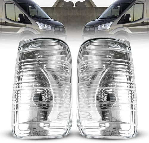 ROBUST Wing Mirror Indicator Lamp Lens Set Clear Left and Right Pair For Ford Transit Mk8 2014-2019 BK3113B382AB BK3113B381AB 1847387 1847389