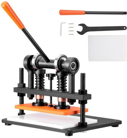 VEVOR Macchina per Goffratura Pelle Cuoio 280x140 mm Capacità 1,5 T, Fustellatrice Manuale Corsa Regolabile 12 mm Perforatrice Goffratura Manuale per Pelle Carta Espanso Plastica Gomma Vari Materiali