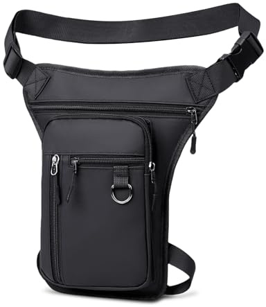 Flintronic Bolsa Pierna Moto, Impermeable Tactico Riñoneras Pierna, Riñonera Deportiva Multifunción, Duradero Riñonera Running Cintura con Correas Ajustables, para Ciclismo Pesca Camping Deporte