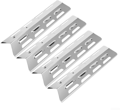 ComfyHarbor XH00463 Lot de 4 diffuseurs de flamme en acier inoxydable pour barbecue 41 cm x 10 cm