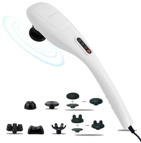 MEGAWISE Handheld Back Massager, Body Massager Adjustable Speed, Off-White