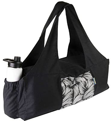Yoga-Mad Grand Sac pour Tapis de Yoga avec Fermeture Éclair Complète et Porte-Bouteille | Transporteur Unisexe | Pour Ranger Tapis et Accessoires | Convient pour Pilates et Stretching