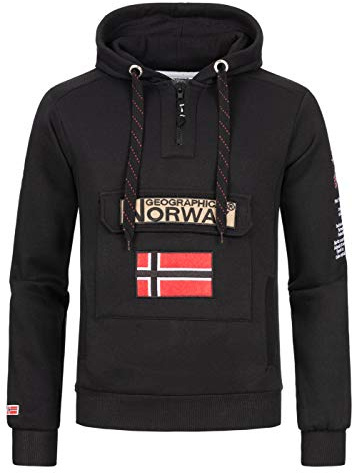 Geographical Norway Gymclass Men - Sweat Homme Capuche Poche Kangourou - Vêtement Sweatshirt Hoody Chaud Manches Longues - Pull Hommes Printemps Ete Automne Hiver