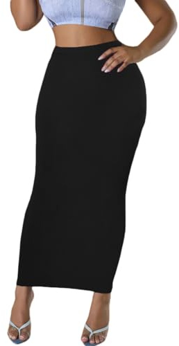 Jupe crayon longue pour femme, taille haute, été automne, style année 2000, club, jupe maxi moulante