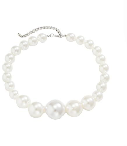 Clataly Retro Imitation Perle Collier et Bracelet Grandes Perles Bijoux Femmes de Perles Grossières