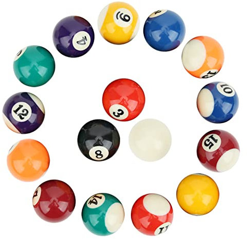Odorkle Billardkugel, 16 Stück (einschließlich 15 Nummerierter Kugeln und 1 Weißer Kugel), 38 Mm Harz-Billardkugel, Billardtisch-Zubehör