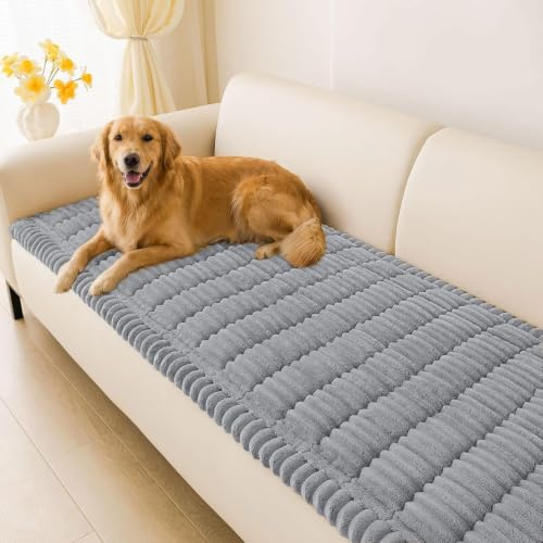LiveGo Thick Sofa Covers Washable, Pet Couch Cover for Sofa, Washable Dog Couch Protector for Large Dogs, Soft & Fuzzy Non-Slip Sofa Cover for 2, 3, 4 Seater, Furniture Protector for Living Room