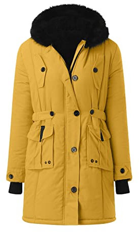 Outdoor Jacken Für Damen Wasserdicht - Fleecejacke Damen Dünn Mit Kapuze Daunenjacke Outdoor Winterjacke Lang Warm Gefüttert Trachtenjacke Kunstpelzbesatz Wanderjacke/Trenchcoat Jacke/Windjacke
