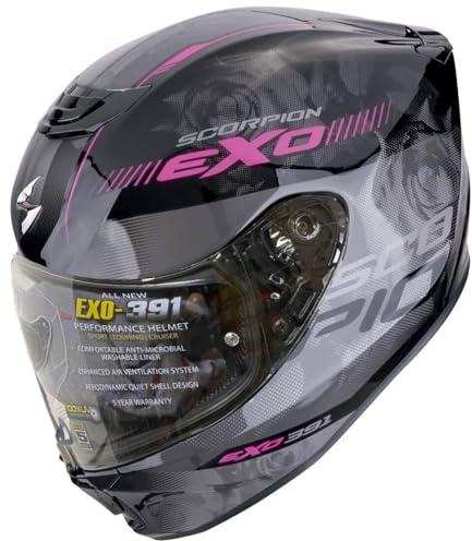 Scorpion Exo-391 AVA Rosa | Casco de Moto Integral Unisex Hombre y Mujer Homologado ECE 22.06 (XS)