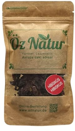 Öz Natur | Hibiskusblüten 50g – Ganze getrocknete Blüten für Tee & Küche – Aromatisch & fruchtig