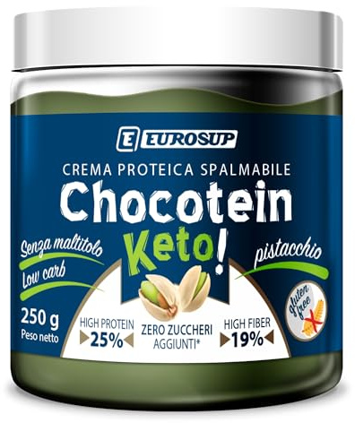 CHOCOTEIN® KETO – Crema Proteica Spalmabile al gusto Pistacchio | Alto contenuto proteico | Low Carb | High fiber | Senza maltitolo