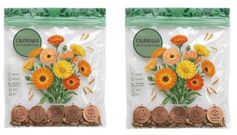 Flores Ornamentales de Temporada con Semillas de Caléndula para Jardín o Balcón DECOALIVE