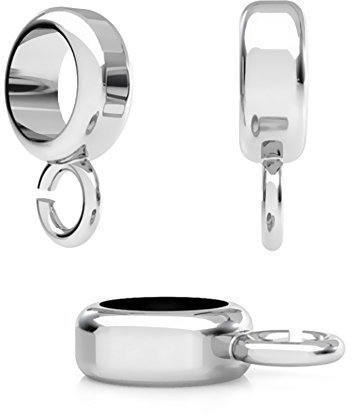 DIY925 3 Stück Spacer Carrier Ø 5.6mm 925 Silber Charms Verbinder für Lederarmbänder und Ketten 4mm bis 5mm