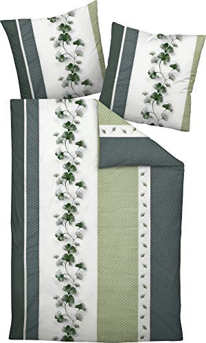 Janine Design Seersucker 20077-08 Bed Linen Tango Silver Green 1 Duvet Cover 135 x 200 cm and 1 Pillowcase 80 x 80 cm