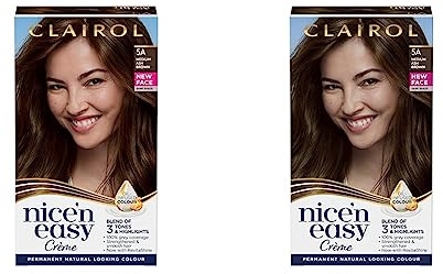 Clairol Nice'n Easy Crème, Natural Looking Oil Infused Permanent Hair Dye, 5A Medium Ash Brown (Pack of 2)