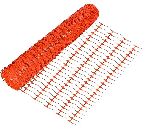 UISEBRT Absperrzaun aus Kunststoff Schutznetz Bauzaun Warnnetz Auffangnetz Begrenzungszaun Wildzaun Flexibel Gartennetz Orange, 1 x 30 m