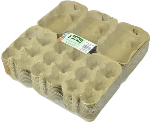 Supa Half Dozen Egg Boxes x 36 -Pieces, Traditional Fibre Egg Box, 100% Recyclable and Biodegradable. Packs are Designed to Take Chicken Eggs from Small to Extra Large.