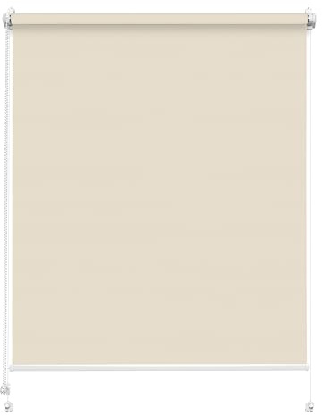 Rettika Sichtschutz Rollo ohne Bohren - Perle, Breite: 115cm, Höhe 150 - Rollos für Fenster ohne Bohren, Fenster rollos für innen, Jalousien zum Klemmen, Klemmrollo