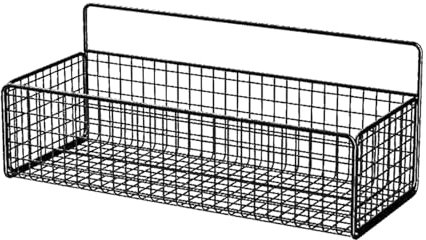 Large Hanging Wire Basket for Pantry, Wall Mounted Storage Organizer - Punch-Free Installation for Dormitory, Bedroom (Black)