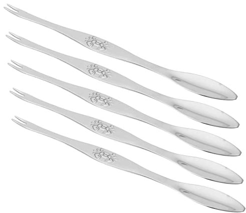 Ciieeo 5 Stück Edelstahl Krabbengabel Krabbenwerkzeug Hummer Krabbenbeingabeln Krabbenbeinpicks Krabbenschälen Schneckengabel Meeresfrüchte Werkzeuge Meeresfrüchte Esswerkzeuge