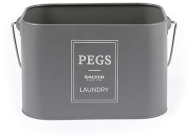 Salter Warm Harmony Laundry Storage Canister – Storage Box for Pegs, 3.3L Capacity, Ventilation Holes to Keep Pegs Dry, Hook Attaches to Washing Line, Carry Handle, Holds Over 100 Clothespins