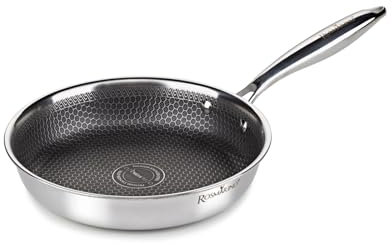ROSMARINO HexaPro 3.0 24 cm Bratpfanne aus Edelstahl - Premium-Bratpfanne mit perfekter Hitzeverteilung, kratzfest, ofenfest und pflegeleicht - Ideal für anspruchsvolle Köche