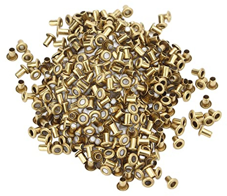 500 remaches huecos, 65 remaches de cobre para ropa, superficies alisadas, fácil instalación, remaches de bricolaje para bolsos de cuero, bolsos, zapatos, sombreros, con orificio (2,3x4,5x4,3mm)
