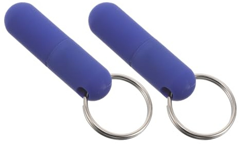 CHILDWEET 2 Pièces Porte-Clés Coupe-Cigares en Métal Bleu Lot de 2, Outil Portable pour Ouvrir le Trou du Cigare, Perforatrice Compacte pour Fumeur, Compatible Différentes Tailles,