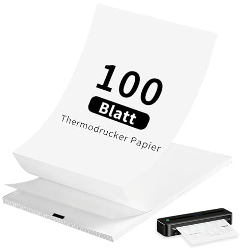 Papel Térmico A4 Continuo, 100 Hojas, para Impresoras Térmicas A4 | Secado rápido, impresión nítida, sin tinta, resistente al aceite y desgaste, para oficina, escuela y hogar