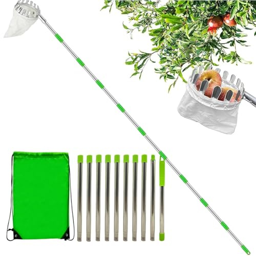 Raccoglitore telescopico per frutta, cesto estensibile ad alta quota, portatile, per raccogliere agrumi, pere, pesche, agricoltura, attrezzature agricole, alberi, cortili, cortili