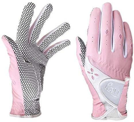 PGM Golfhandschuhe für Damen, verbessertes Griffsystem, Bequeme Handschuhe, die Luft zirkulieren Lassen, Pink, L