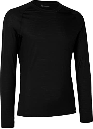 GripGrab Merino Blend Thermo Langarm Radsport Funktionsunterhemd Herren Winter Fahrrad Unterhemd Baselayer Shirt Lang