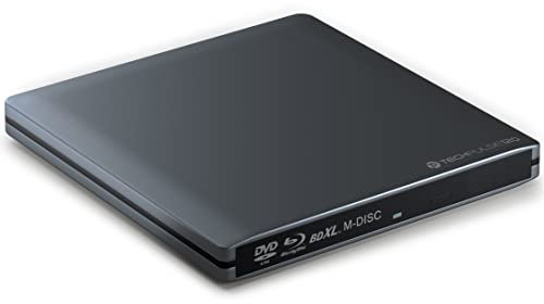 techPulse120 USB 3.1 Typ-C externer M-Disc BDXL Blu-ray Brenner Player Superdrive Laufwerk BD DVD CD Slim für Computer PC Desktop Notebook Windows Mac OS Apple iMac MacBook Pro Air Aluminium Grau