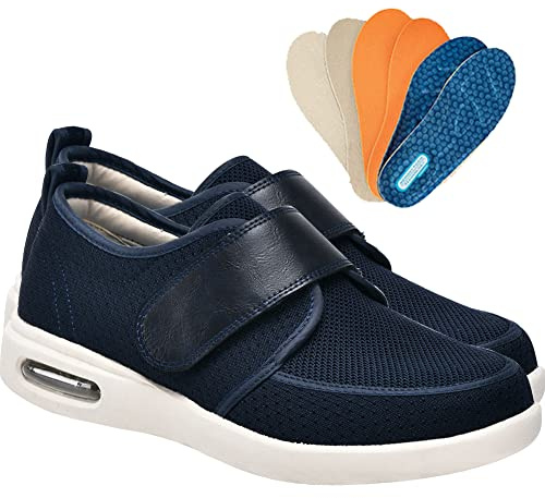 AEHO Chaussures orthopédiques pour Hommes diabétiques Confort Respirant Pieds gonflés Chaussures diabétiques pour Personne Âgée Pieds Gonflés Arthrite Oedème,Bleu,40 EU