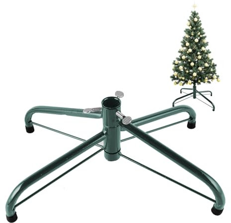 Bubuny Weihnachtsbaumständer Faltbarer 40cm, Weihnacht Metall ständer mit Gummifüße Schrauben, Gross Stabiler Outdoor Indoor Christbaumständer Weihnachten Dekoration für Weihnachtsschmuck, Grün