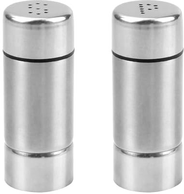 Hyakoz Salz und Pfefferstreuer Set 2-teilig Mini Gewürzstreuer Edelstahl Hochwertiger Pfefferstreuer und Salzstreuer für Unterwegs Camping Haus Restaurant