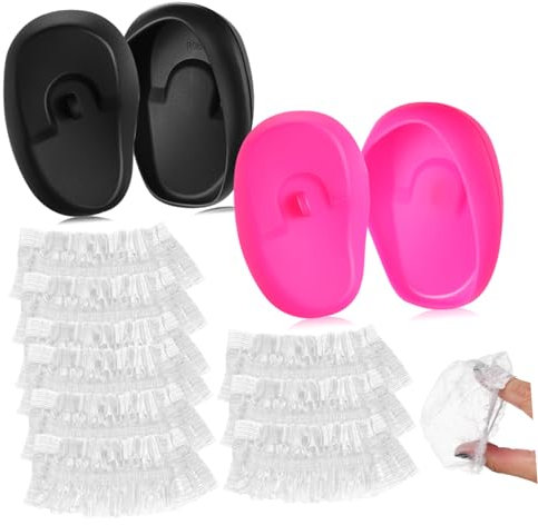 BCOATH 2paia Orecchie Silicone Per Parrucchieri e e Rosa Trasparenti Protettori Per Orecchie Morbidi e