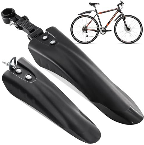 TOKSEO Kinder Fahrrad Schutzblech Set, Hinten und Vorne Kinder Fahrradschutzblech, Verstellbar Kinder Schutzbleche Kotflügel Fahrrad für 16-18 Zoll Kinderfahrräder (Seat Tube Installation)