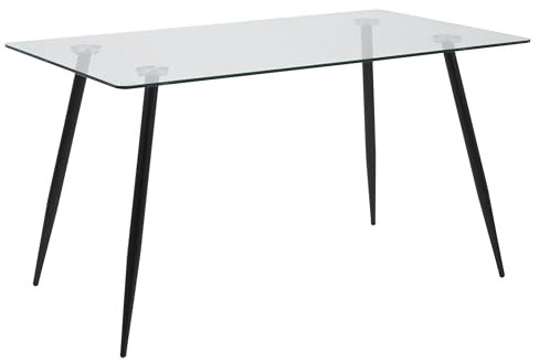 möbelando Glastisch >Wilma< in Klar, Glas - 140x75x80cm (BxHxT)