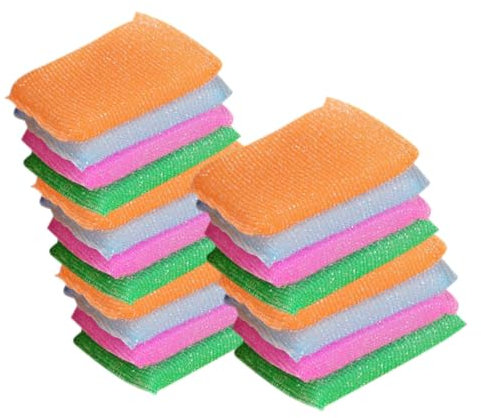 VILLFUL 24pièces Lot De Éponges Vaisselle Non Abrasives Couleurs Kit Récurage Cuisine Multi-surfaces Sans Rayures Pour Bols Casseroles Et Évier