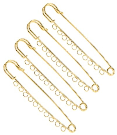 UTHCLO 4 Piezas Broche De Seguridad con Anillas Imperdibles para Broches Manualidades Alfiler De Faldas Escocesas con Agujeros Broche para Bricolaje Accesorios De Costura Y Bisutería