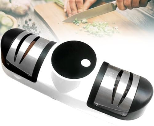 Pveanns Aiguiseur électrique pour Couteaux, Double affûtage Grossier et Fin, 3 réglages de Vitesse, Manipulation Facile, écran LED, polisseur à Vitesse réglable, Batterie d'une capacité de 1800 mAh