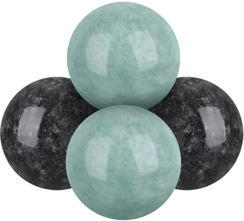 TEHAUX Marble Hand Balls Set of 4 1.38 in Marble Pattern Hand Exercise Balls for Grip Training Massage Stress Relief and Finger Mobility Easy to Carry for Home or Office Use