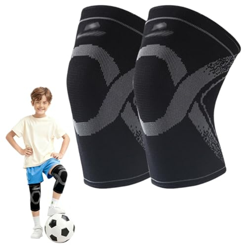 HABNI 1 Par Rodilleras para Niños,Rodilleras Voleibol,Protectores de Rodillas,Elásticos,Transpirables para Niños Niñas Baloncesto,Voleibol,Deportes,Apto para Niños de 10 a 15 Años,35-50 kg