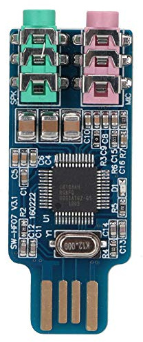 Tnfeeon Tarjeta de Sonido USB del Controlador CM108, Adaptador de Audio Externo con Tomas de 3.5 Mm para Computadora Portátil de Computadora
